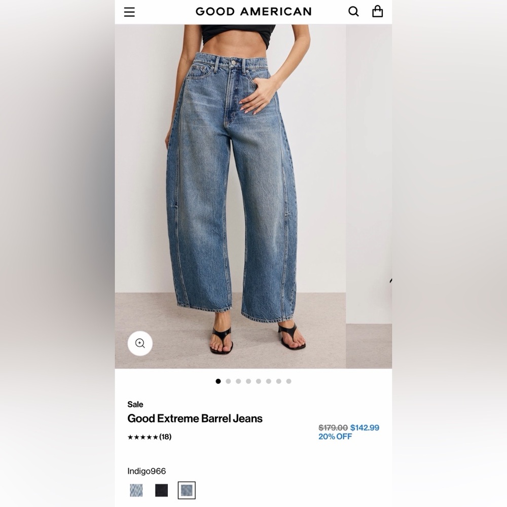 Good American - Good Extreme Barrel Jeans - NWT